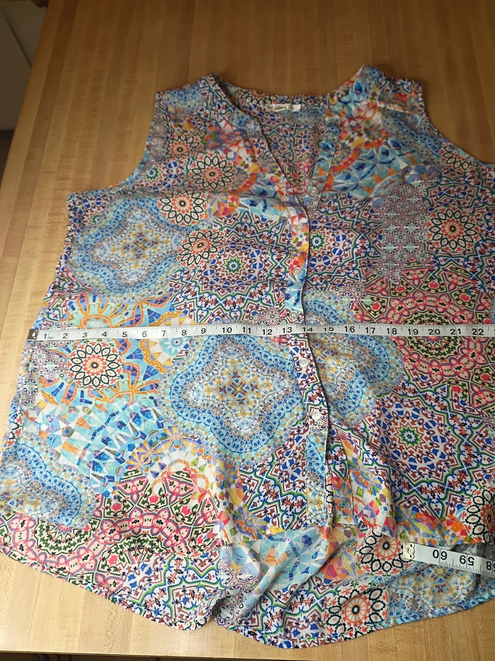 Spense Multicolor Mosaic Sleeveless V-Neck Camisole